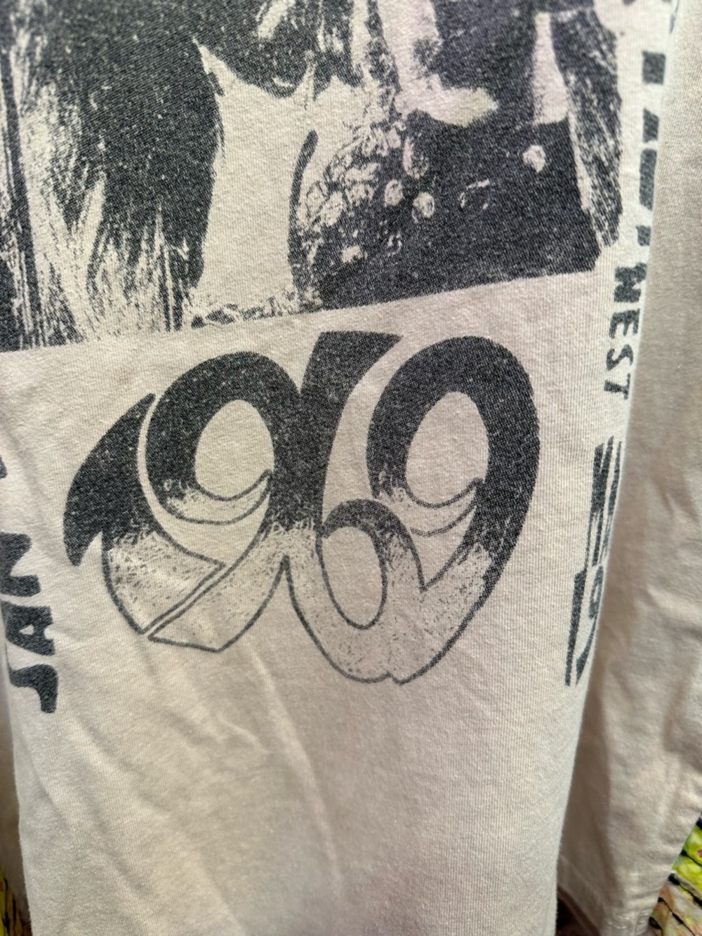 Janis Joplin Graphic Tee with Kantha kimono sleeves- Poncho style - Picture 8 of 9